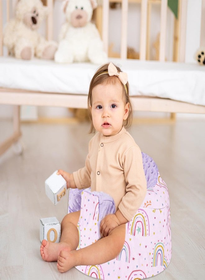 DAYEEBALL Seat Cover Compatible with Bumbo Seat, Soft and Breathable Baby Floor Seat Cover for Baby Boy & Girl (Cover Only), Purple Love and Rainbow - Image 2